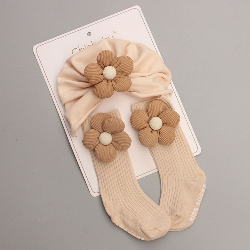 Süße Blume Baby Mütze und Socken 2-teiliges Set
