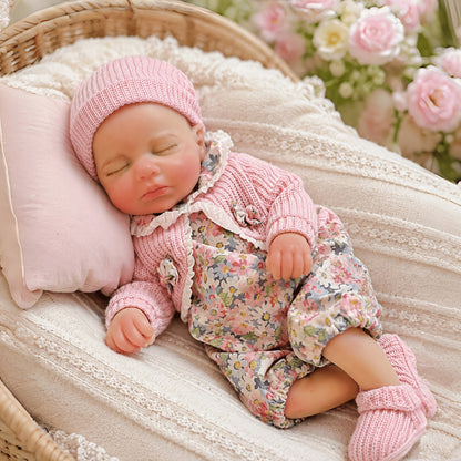 30cm Reborn Zwillingsschwestern Pascale und Loulou aus Vollsilikon mit geschlossenen Augen