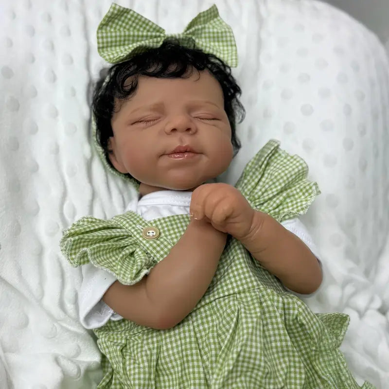 19 Zoll süße Janice geschlossene Augen dunkle Haut weicher Körper Reborn Puppe-Pascale