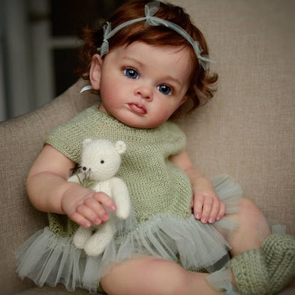 22 Zoll Judith Braune Haare Reborn Puppe Mädchen-Tutti