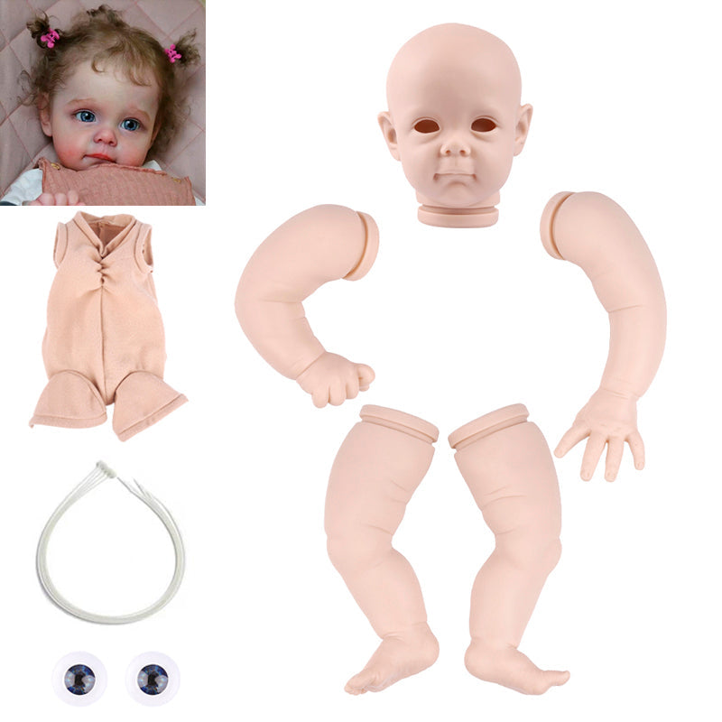 22 Zoll Maggi DIY unbemaltes Reborn Puppe Kit mit offenen Augen