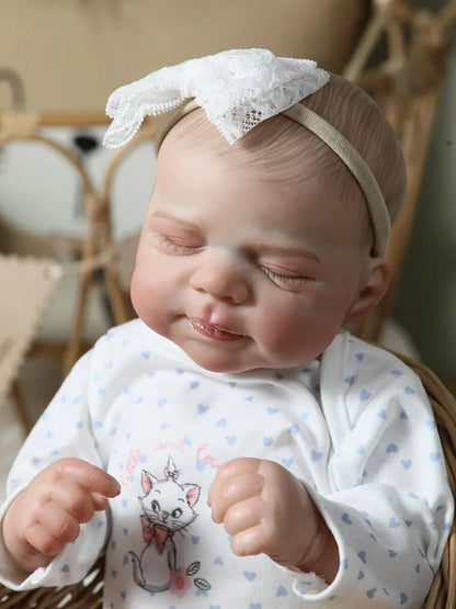 19 Zoll lebensechte Reborn-Puppe mit weichem Körper und geschlossenen Augen - Pascale