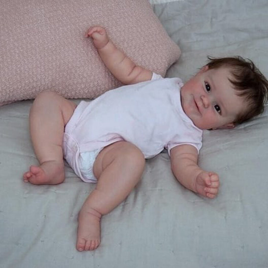 20 Zoll Lebensechte Philippa Offene Augen Braune Haare Reborn Puppen Mädchen- Maddie