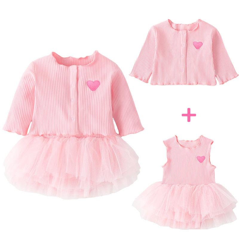 Süßes Jumpsuit-Kleid 2-teiliges Set für 22-24 Zoll Puppen
