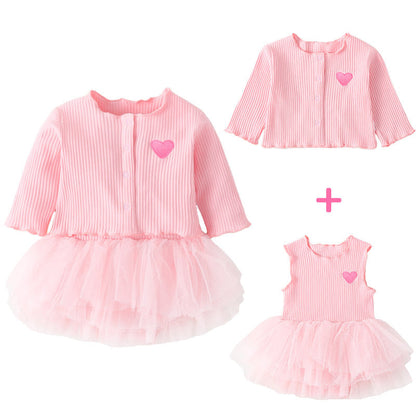 Süßes Jumpsuit-Kleid 2-teiliges Set für 22-24 Zoll Puppen