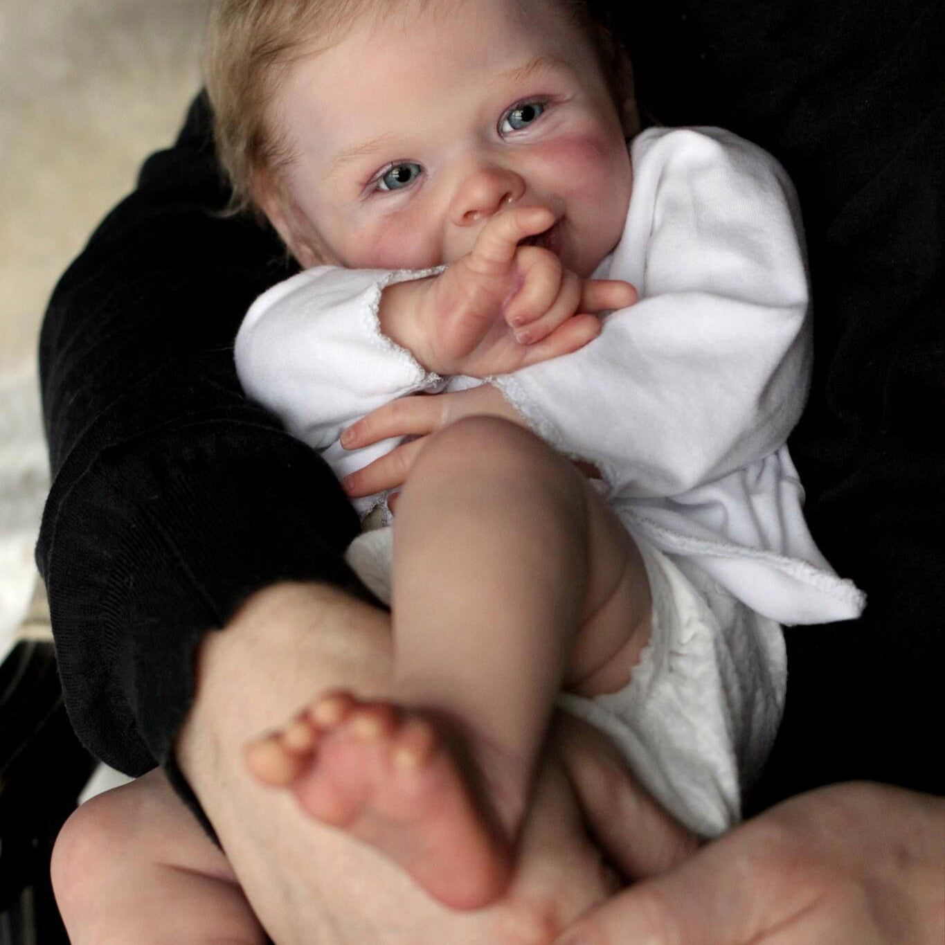 20-Zoll-Reborn-Puppen mit offenen Augen und blonden Haaren- Harper