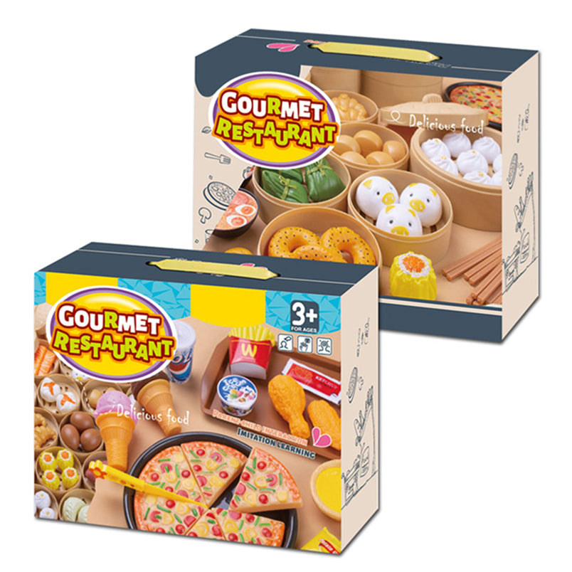 Simulación de la casa de juego infantil juguetes de cocina chino y comida occidental 58 piezas