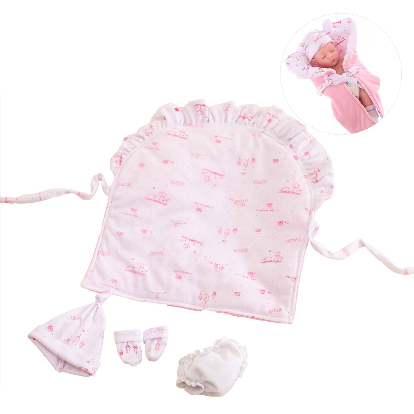 12 Zoll entzückender Wickelanzug für Reborn Babypuppen