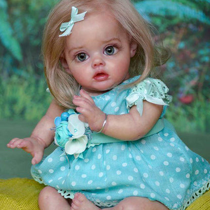 12 Zoll Süße Sunny Kurze Braune Haare Offene Augen Reborn Puppe Mädchen-Flo Fairy