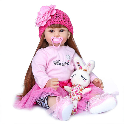 60 cm Reborn Puppe mit langen Haaren