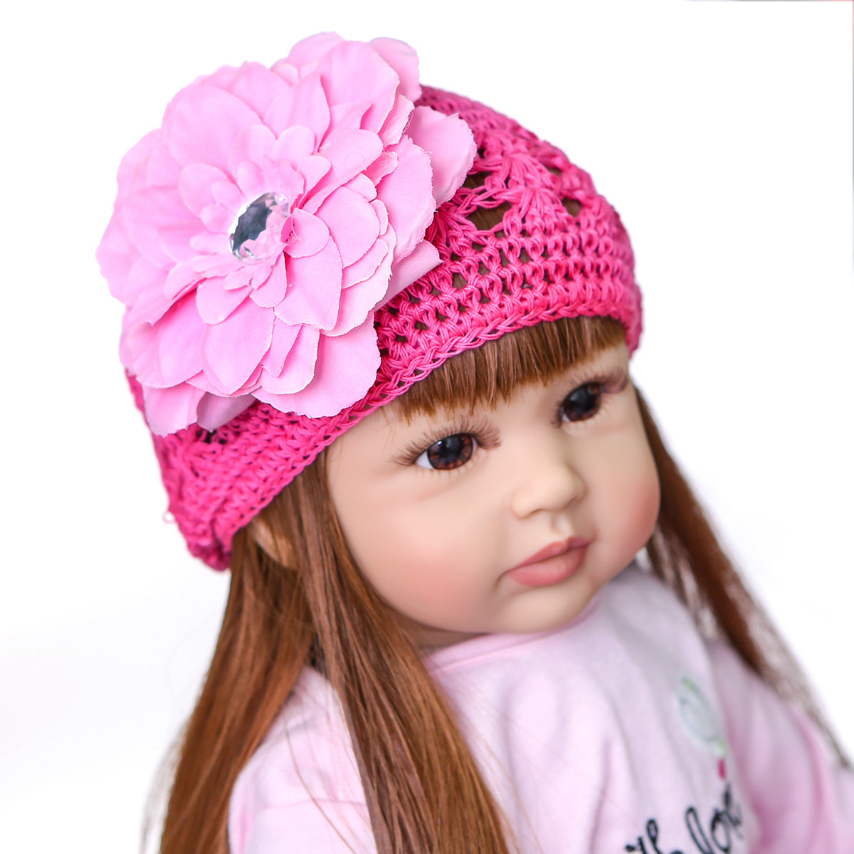 60 cm Reborn Puppe mit langen Haaren