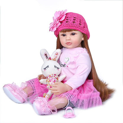 60 cm Reborn Puppe mit langen Haaren