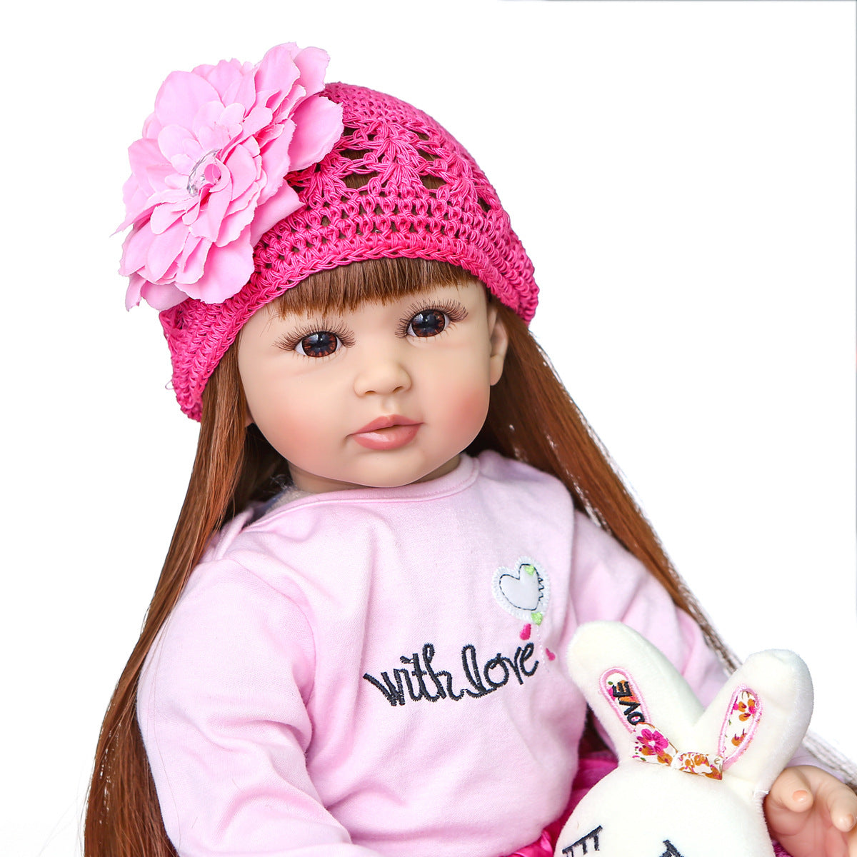 60 cm Reborn Puppe mit langen Haaren