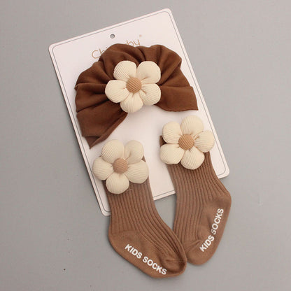 Süße Blume Baby Mütze und Socken 2-teiliges Set