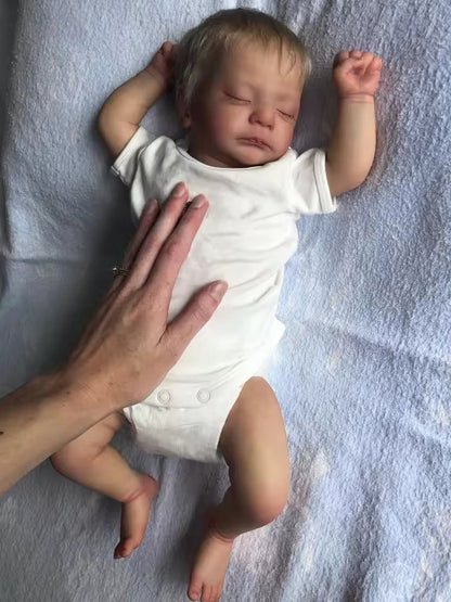 19 Zoll lebensechte geschlossene Augen blonde Haare Reborn Puppe-Kai