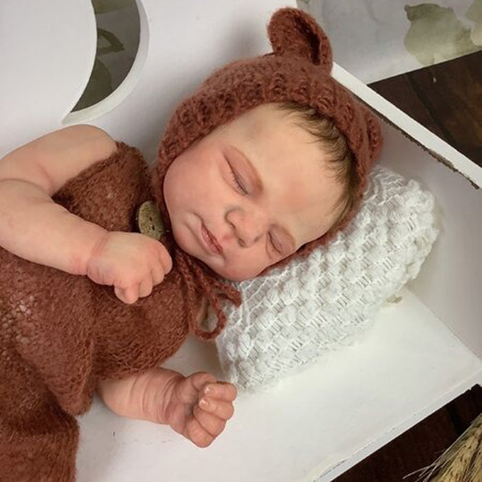 19 Zoll 3D-bemalte lebensechte Pascale Reborn Babypuppe mit geschlossenen Augen