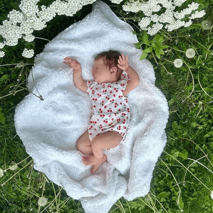 19 Zoll Realistische geschlossene Augen Kurze Haare Reborn Puppen Mädchen-Laura