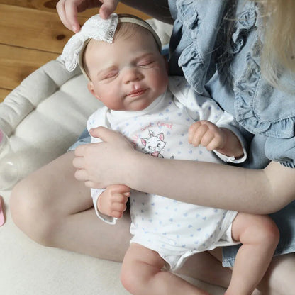 19 Zoll lebensechte Reborn-Puppe mit weichem Körper und geschlossenen Augen - Pascale