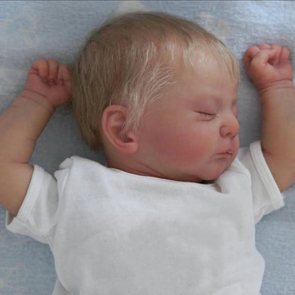 19 Zoll lebensechte geschlossene Augen blonde Haare Reborn Puppe-Kai