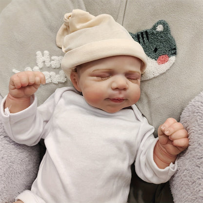 19 Zoll lebensechte Reborn Puppe mit geschlossenen Augen Jungen/Mädchen