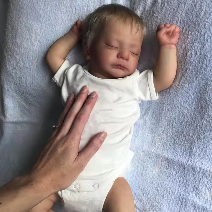 19 Zoll lebensechte geschlossene Augen blonde Haare Reborn Puppe-Kai