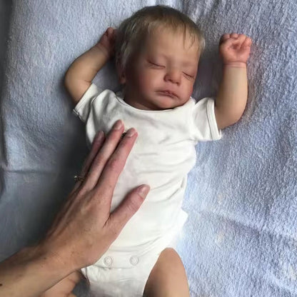 19 Zoll lebensechte geschlossene Augen blonde Haare Reborn Puppe-Kai