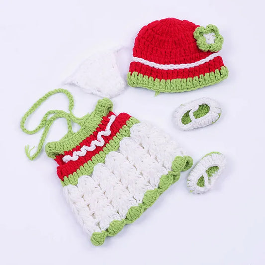 3-teiliges Set aus gestricktem Body Mütze und Socken für 30cm Puppen