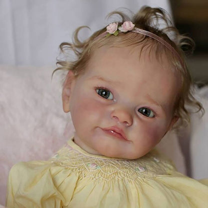 24 Zoll Darcy Augen auf lebensechte Reborn Puppe mit Haaren