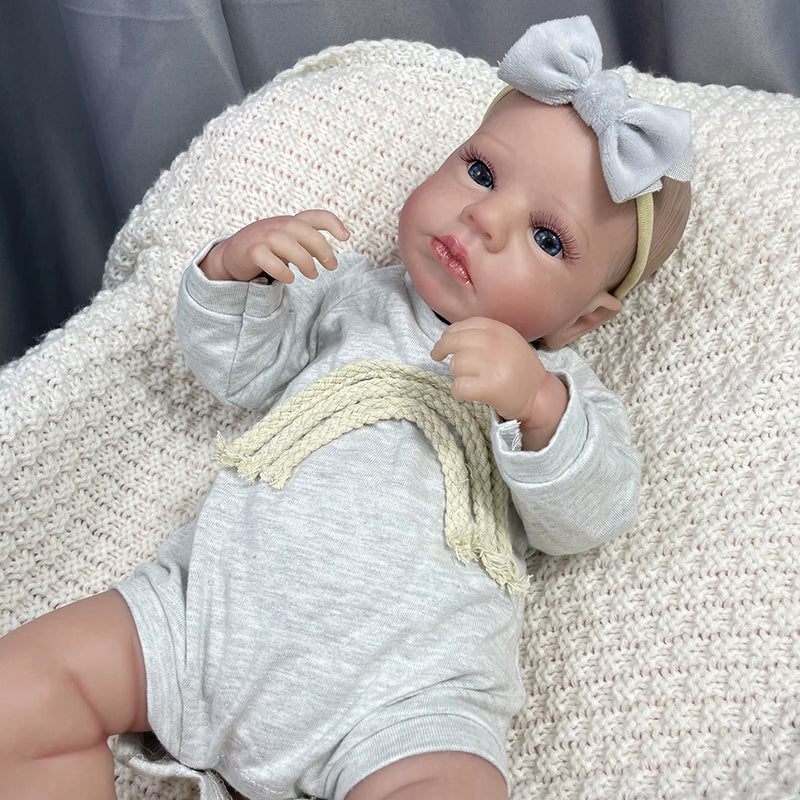 20 Zoll lebensechte Reborn-Puppe mit blauen Augen Zwillingsschwestern-Loulou