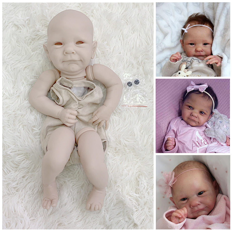 19 Zoll Ava unbemaltes Reborn Puppe Kit mit offenen Augen