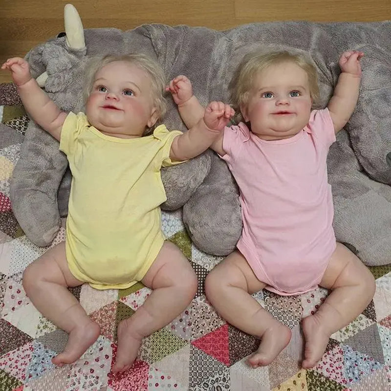 20 Zoll lebensechte Amelia und Marvin Reborn Zwillingspuppen mit offenen Augen