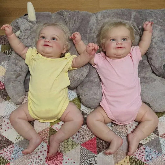 20 Zoll lebensechte Amelia und Marvin Reborn Zwillingspuppen mit offenen Augen