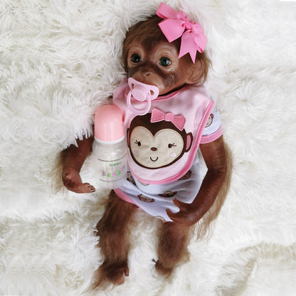 20 Zoll Rosa Blume Haarnadel Reborn Affe Baby Puppe