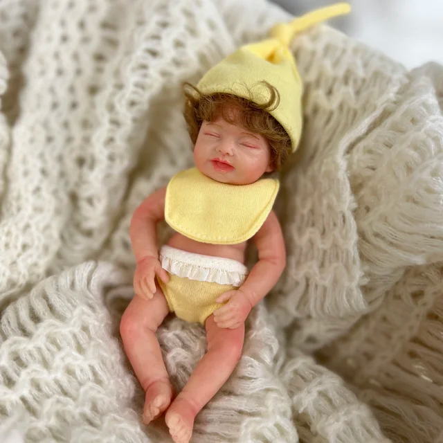 6 Zoll offene Augen kurzes Haar Mini Vollsilikon Reborn Puppe