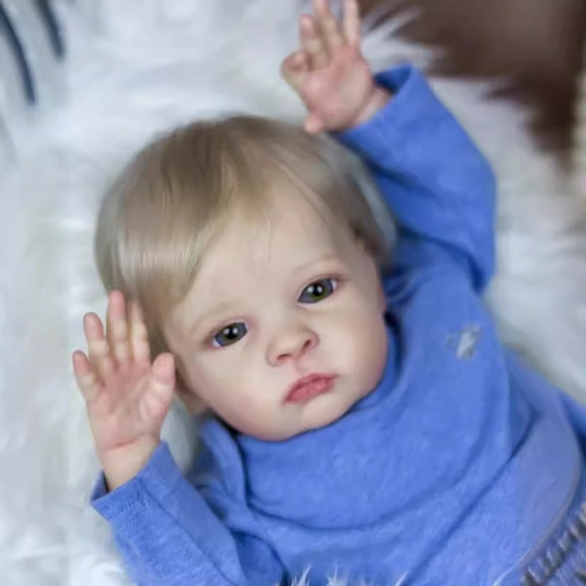 22 Zoll Reborn Oskar-Puppen mit blauen Augen