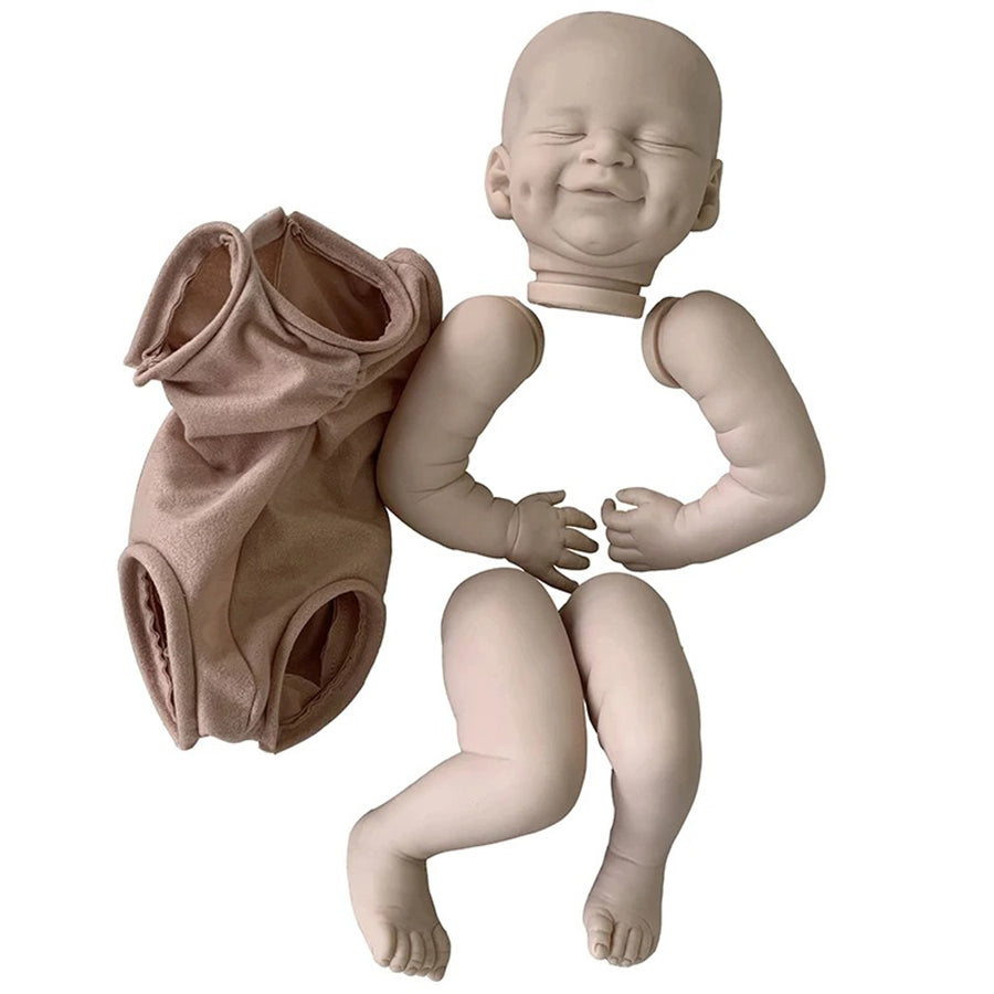 19 Zoll unbemaltes Cecilia Reborn Puppen-Set mit geschlossenen Augen