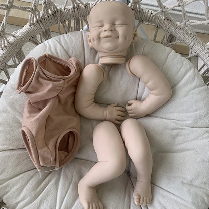 19 Zoll unbemaltes Cecilia Reborn Puppen-Set mit geschlossenen Augen