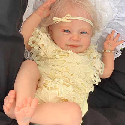 19 Zoll handgefertigte Reborn Puppe mit offenen Augen und blondem Haar - Sebastia