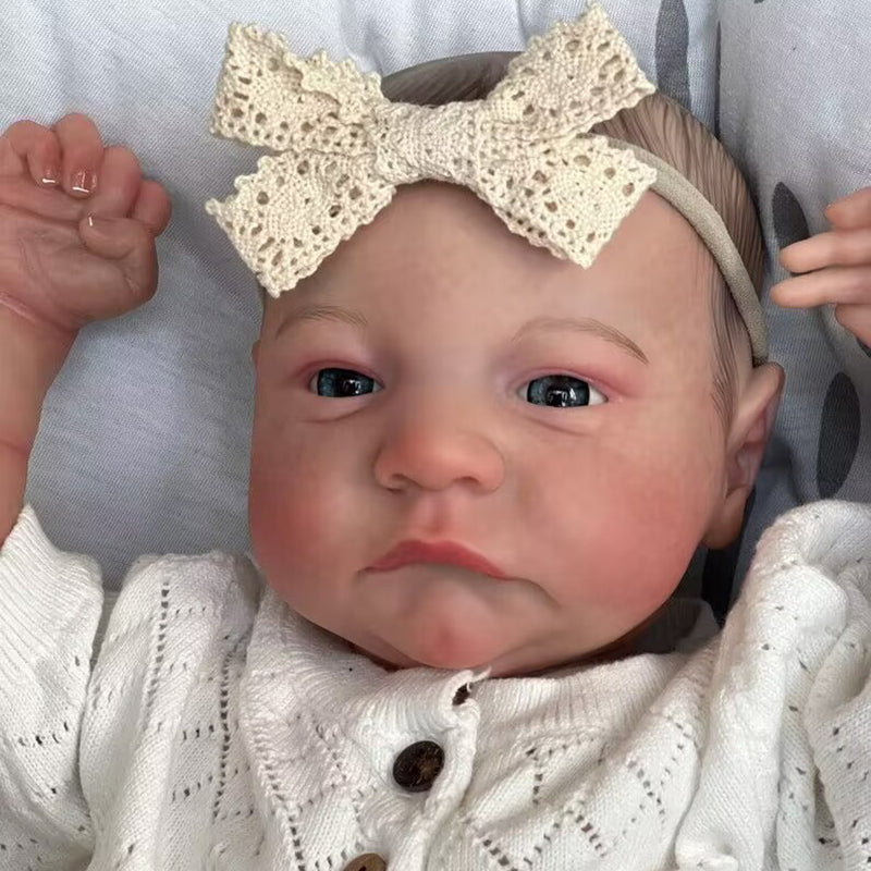 18 Zoll Reborn Puppen mit offenen Augen Jungen/Mädchen mit weißer Kleidung – Levi