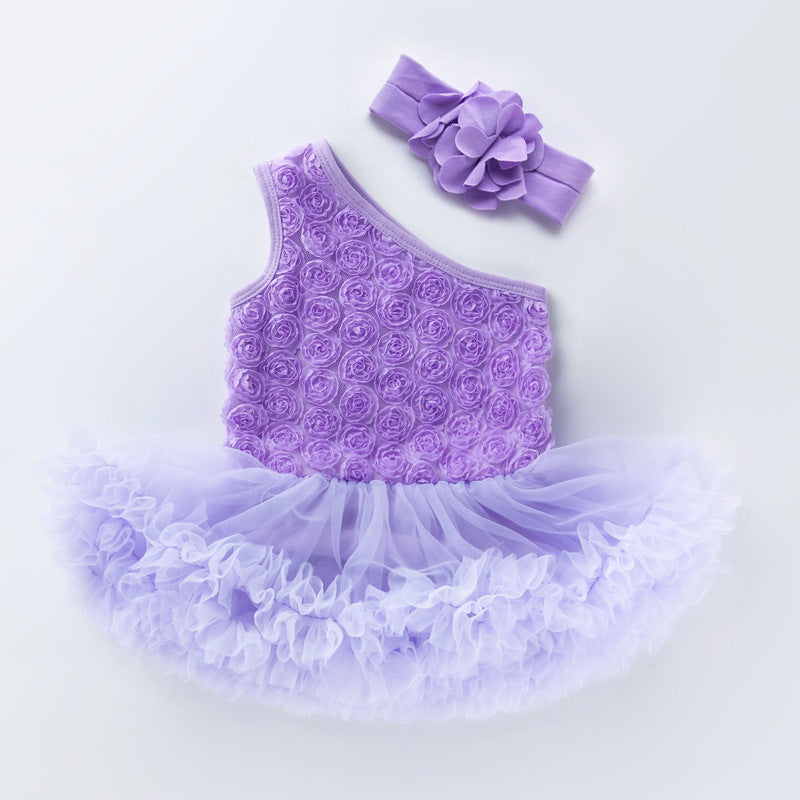 22-23 Zoll Rosa Reborn Puppenkleid mit schrägen Schultern