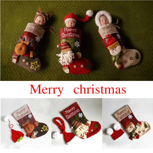Weihnachtsmützenschlafsack für 16-22 Zoll Puppen