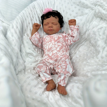 48cm Lebensechte Dunkle Haut Schlafende Pasacale Reborn Baby