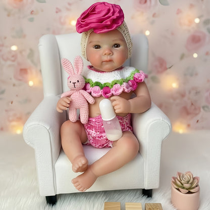 30cm Bettie Reborn-Baby aus Vollsilikon in Strickkleidung