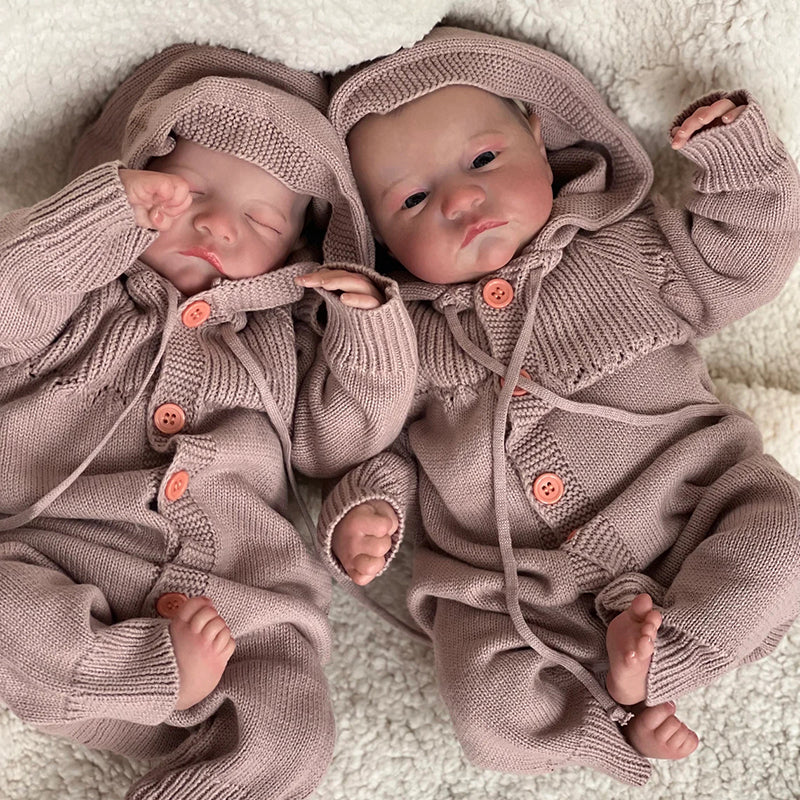 18'' lebensechte Allen und Andre Reborn Puppe Zwillinge Junge- Levi