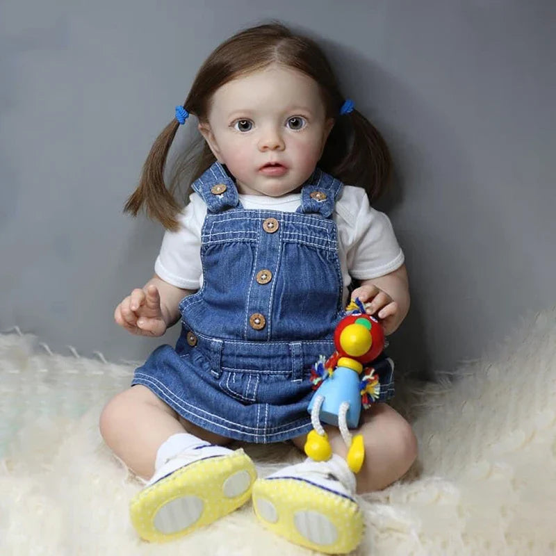 24 Zoll/60cm Doris lebensechte Reborn Puppen mit offenen Augen-Missy