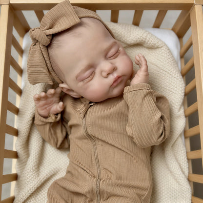 19 Zoll 3D-bemalte Reborn-Puppe mit geschlossenen Augen Irys