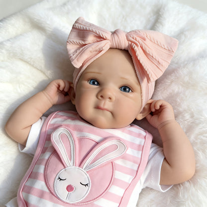 48cm realistische Bettie Reborn-Babypuppe mit offenen Augen im weißen Body