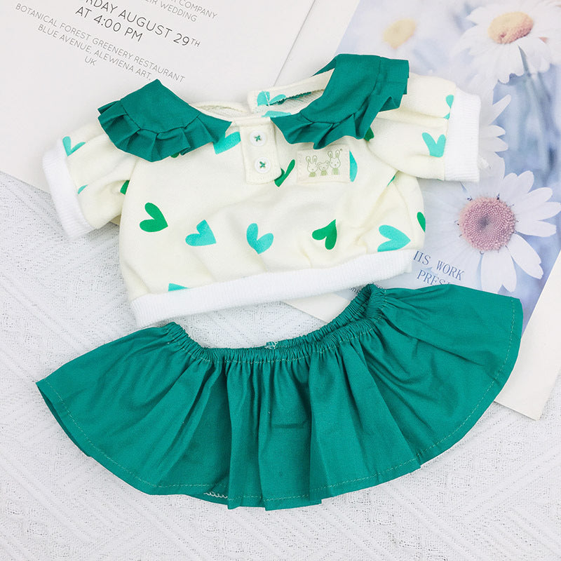 2-teiliges Set mit Herzpullover und Rock für 30 cm Reborn Babypuppen