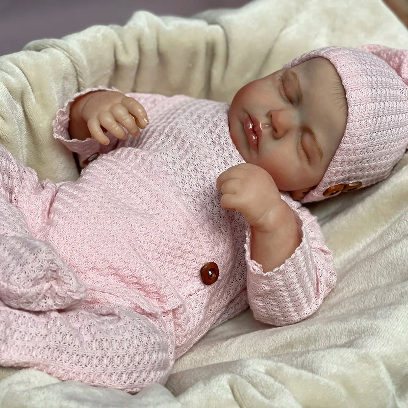 20 Zoll lebensechte Reborn-Puppe mit geschlossenen Augen Zwillingsschwestern-Loulou