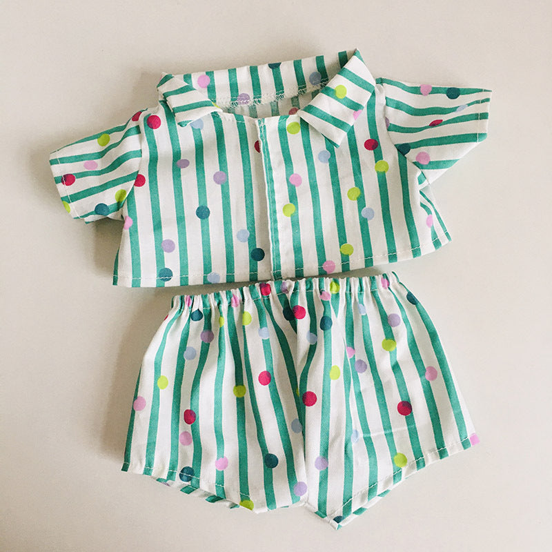 2-teiliges Set aus gepunktetem Hemd und Shorts für 30 cm Reborn Babypuppen